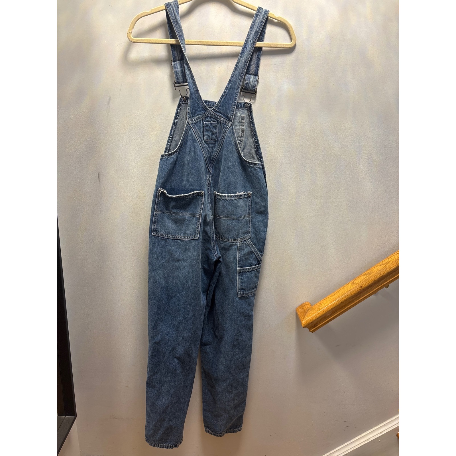 Carmar Denim Distressed Overalls Ripped Straight Leg Carpenter Blue 26x28.5 — image 6 of 8